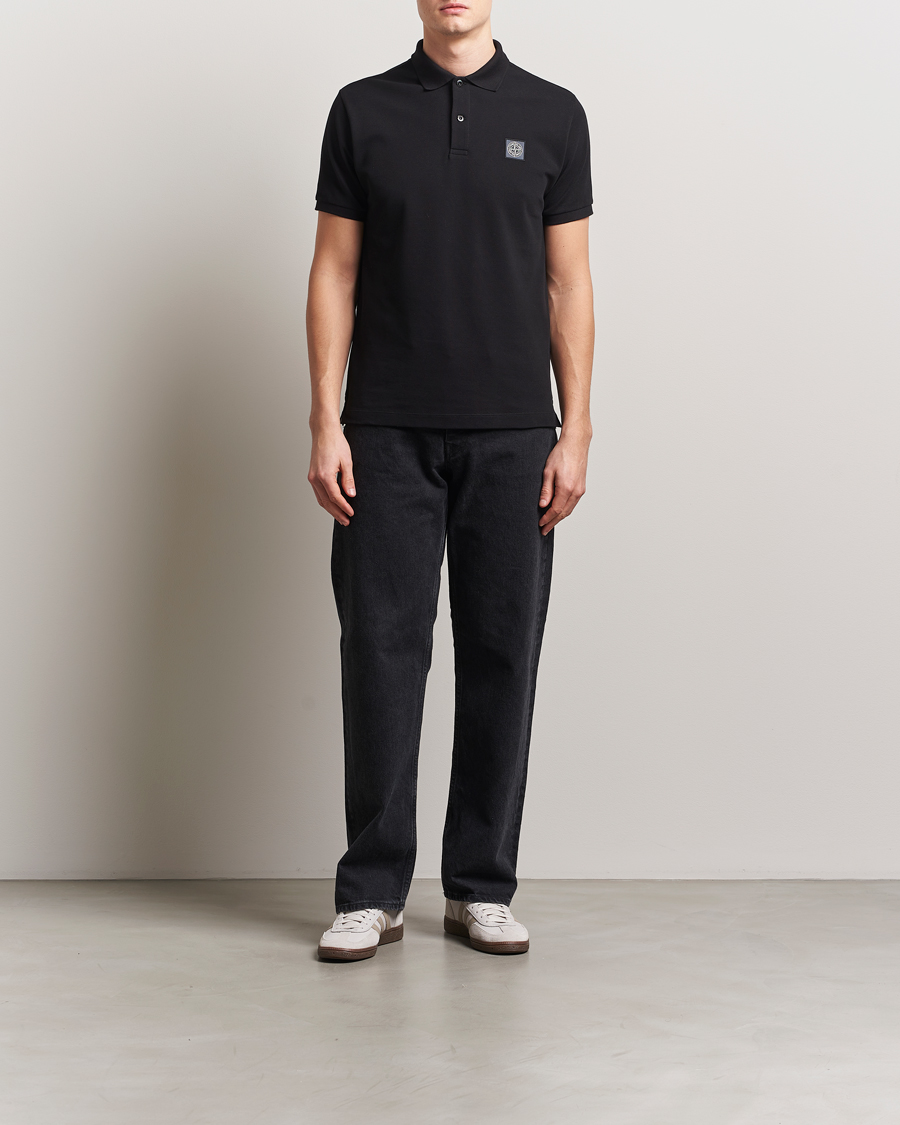 Homme | Polos | Stone Island | Organic Cotton Pique Polo Black
