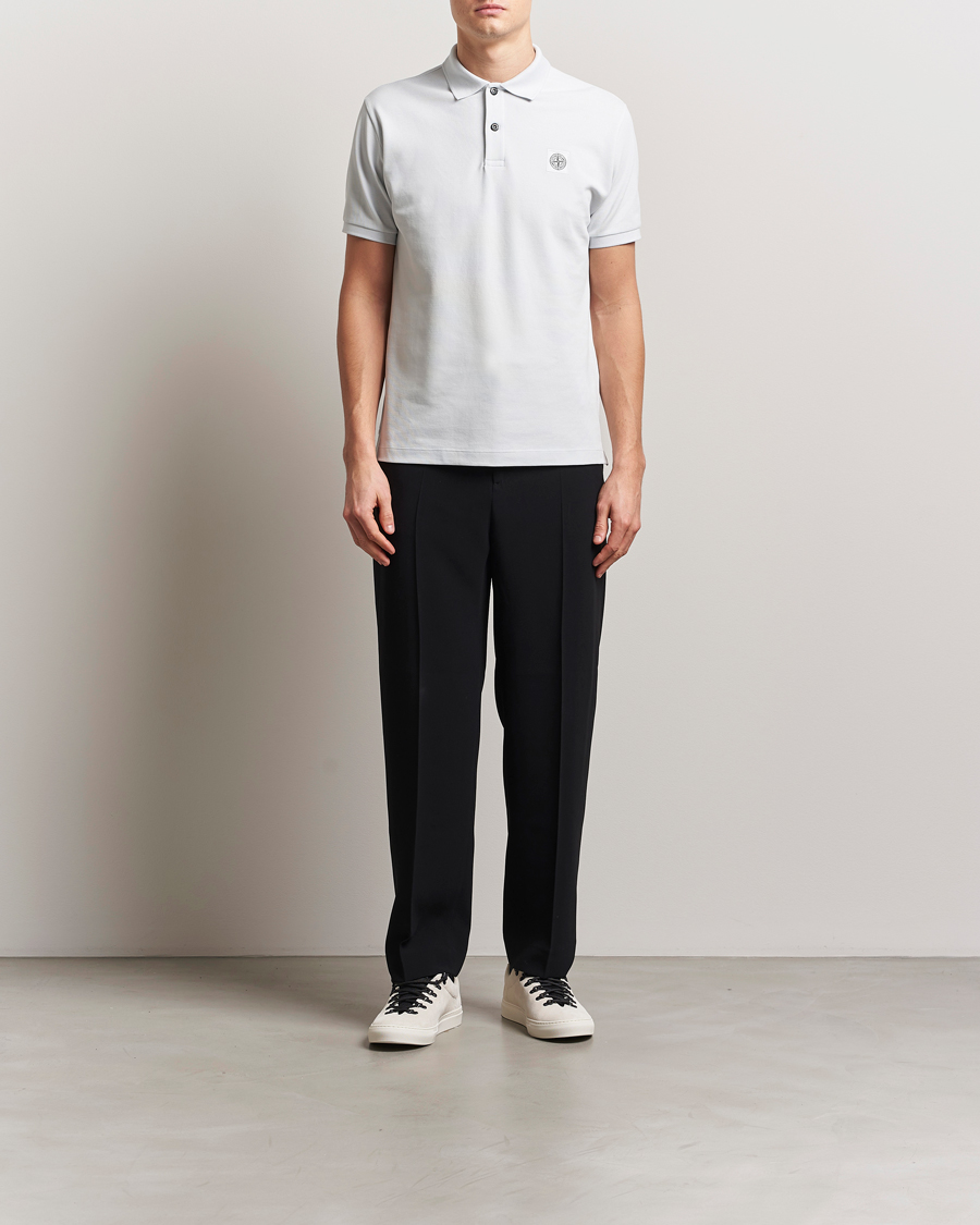 Homme | Polos | Stone Island | Organic Cotton Pique Polo Sky Blue