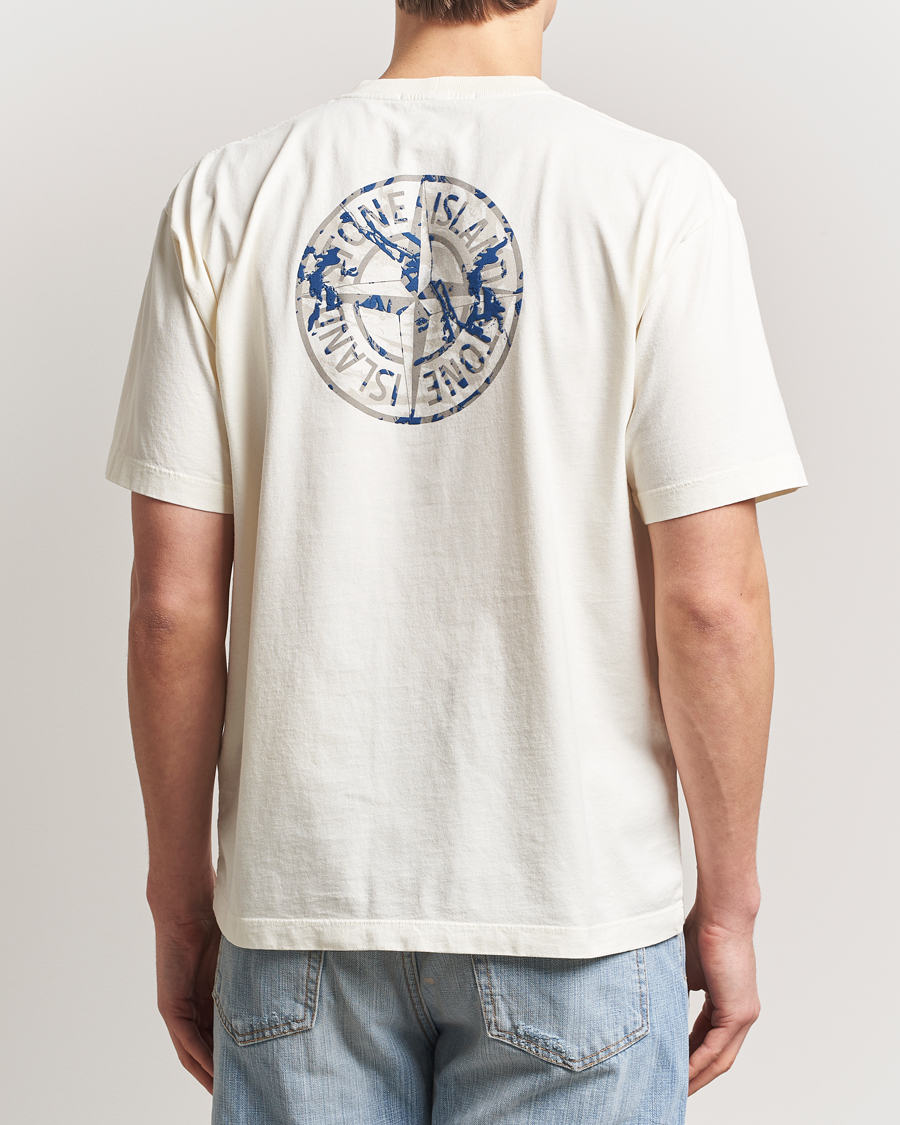 Homme | T-shirts | Stone Island | Compas Camo Backlogo T-Shirt Ivory