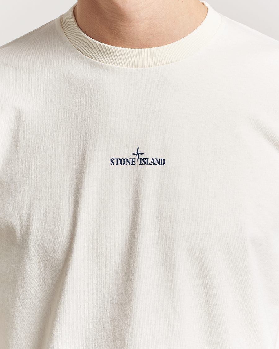 Homme | T-shirts | Stone Island | Compas Camo Backlogo T-Shirt Ivory