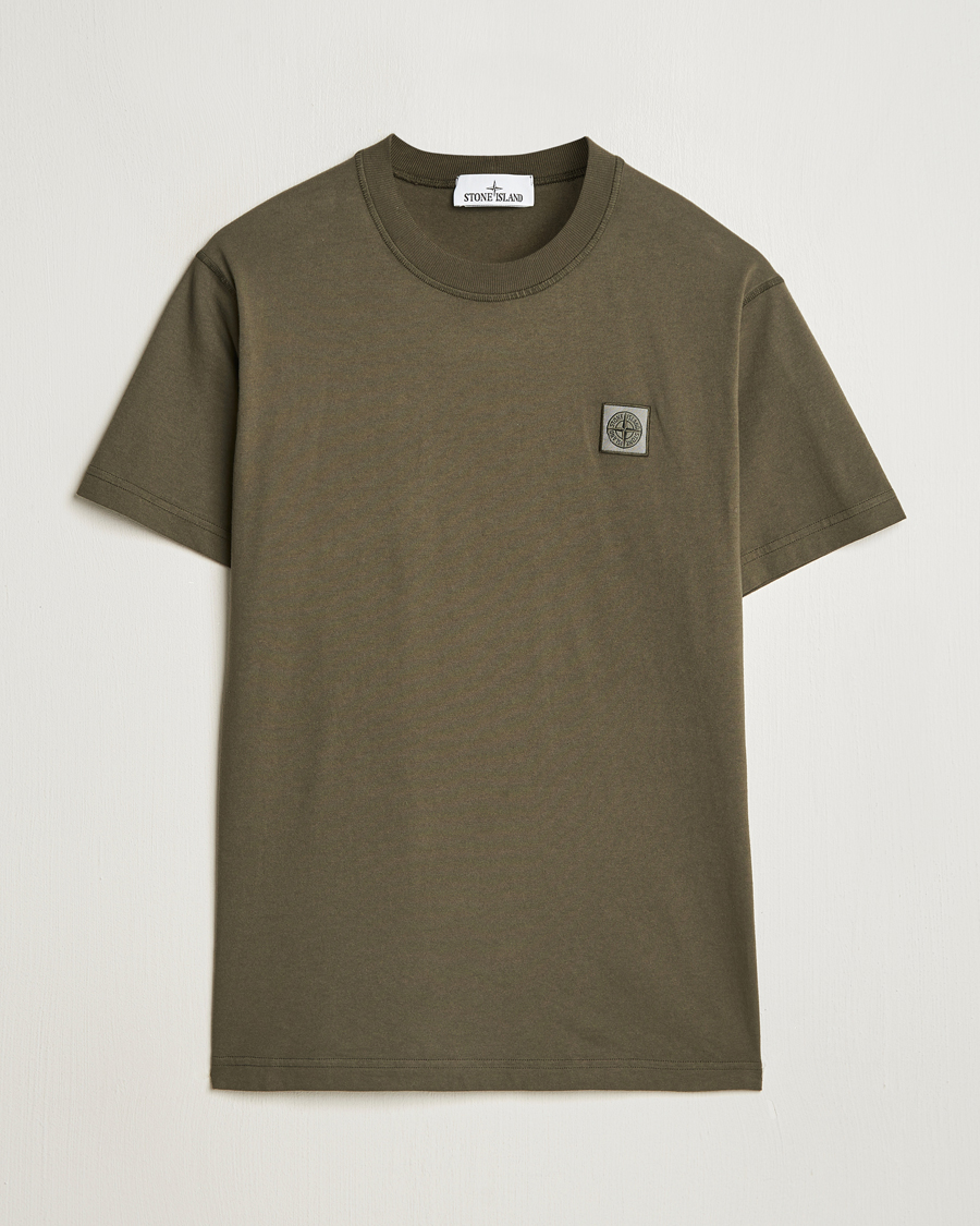 Homme | T-shirts | Stone Island | Organic Cotton Fissato Effect T-Shirt Military Green