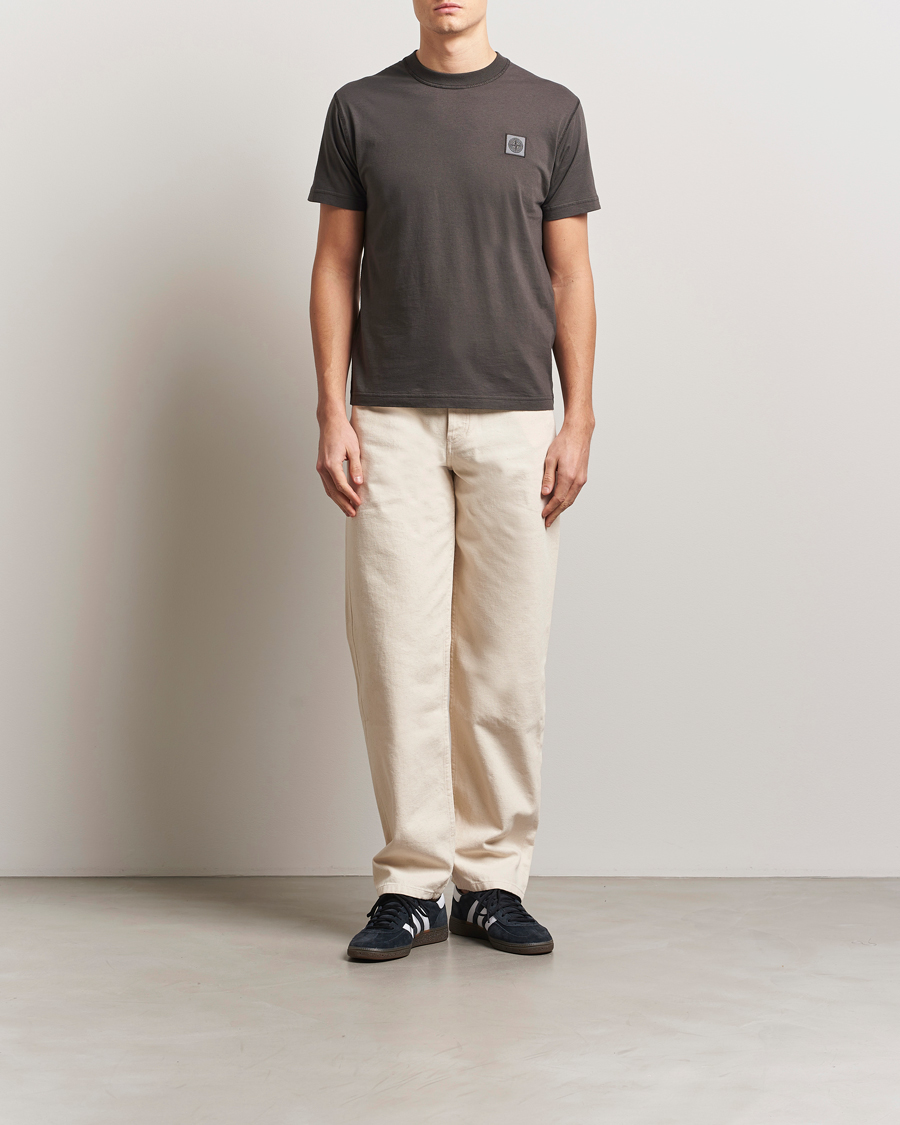 Homme | T-shirts | Stone Island | Organic Cotton Fissato Effect T-Shirt Charcoal