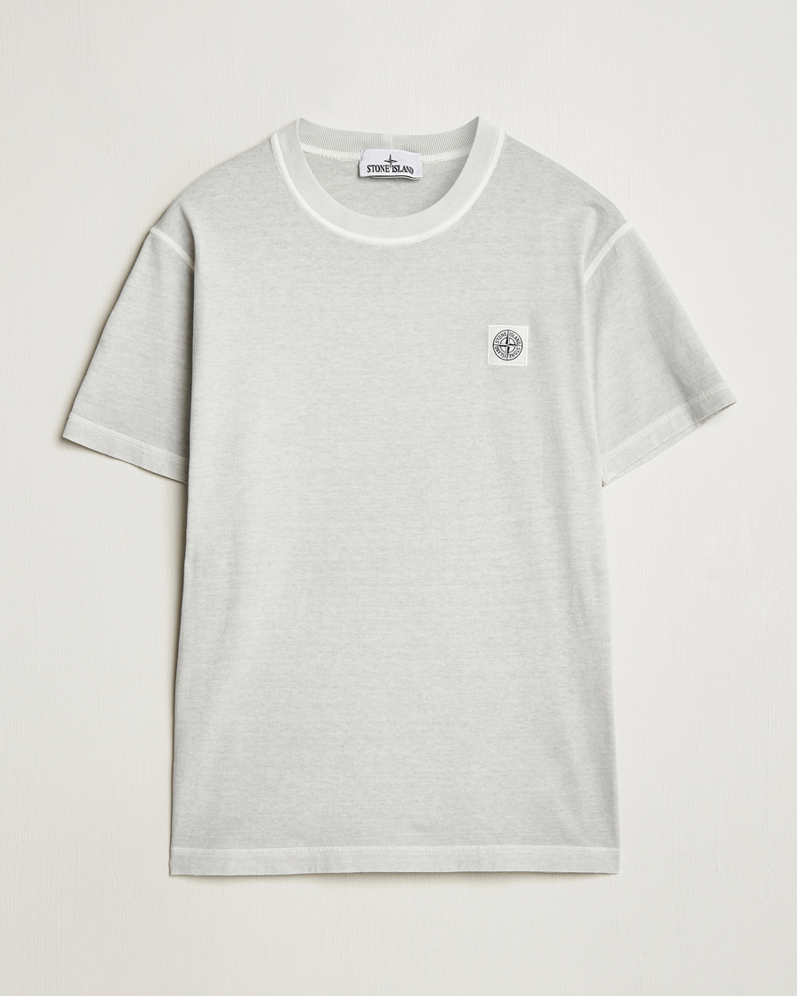 Homme | T-shirts | Stone Island | Organic Cotton Fissato Effect T-Shirt Pearl Grey