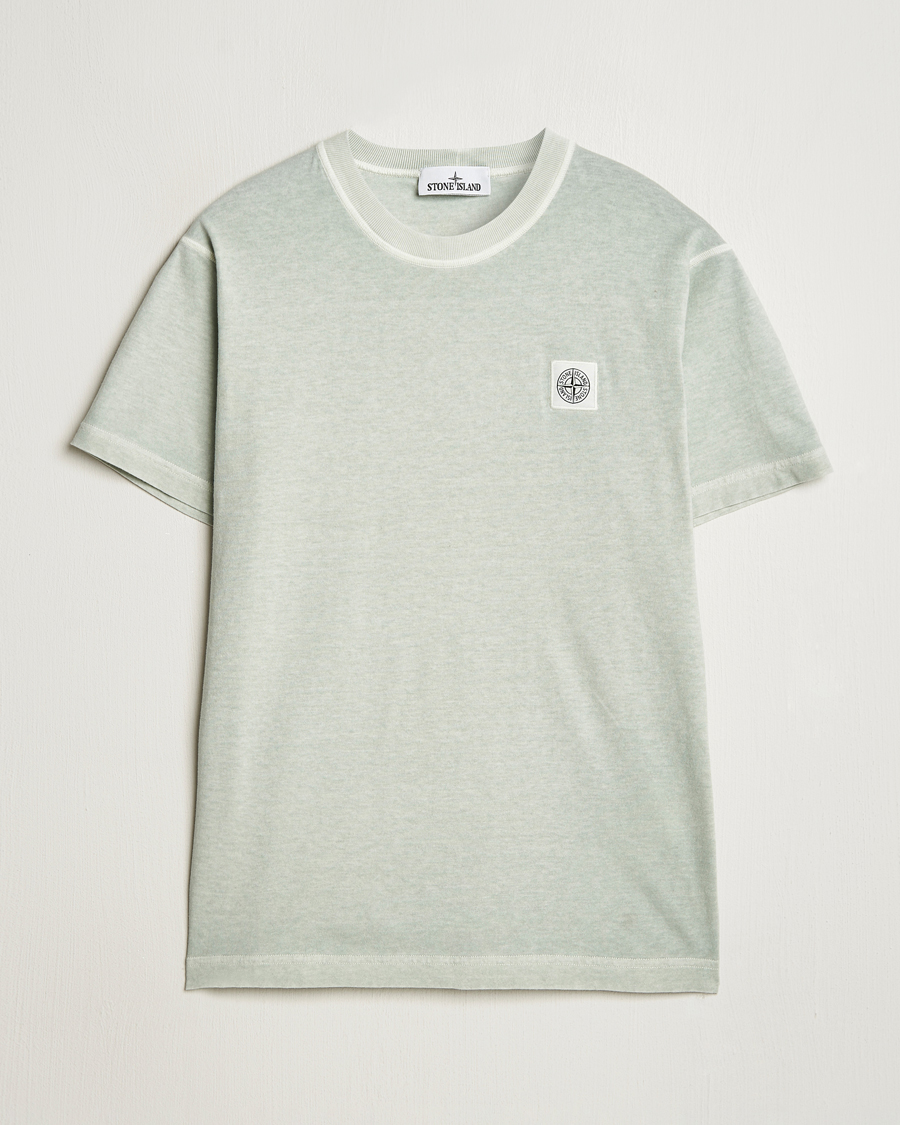 Homme | T-shirts | Stone Island | Organic Cotton Fissato Effect T-Shirt Grey Green