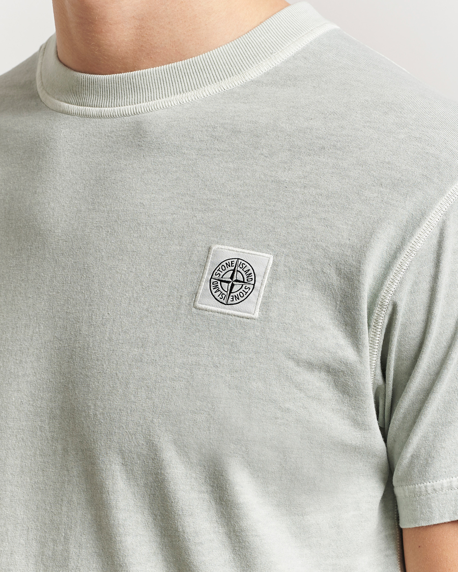 Homme | T-shirts | Stone Island | Organic Cotton Fissato Effect T-Shirt Grey Green