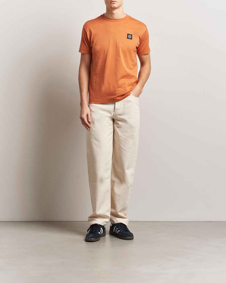 Homme | T-shirts | Stone Island | Garment Dyed Cotton Jersey T-Shirt Sienna