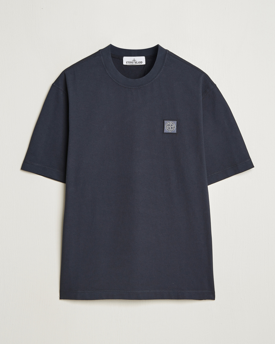 Homme | T-shirts | Stone Island | Combed Organic Cotton T-Shirt Navy Blue