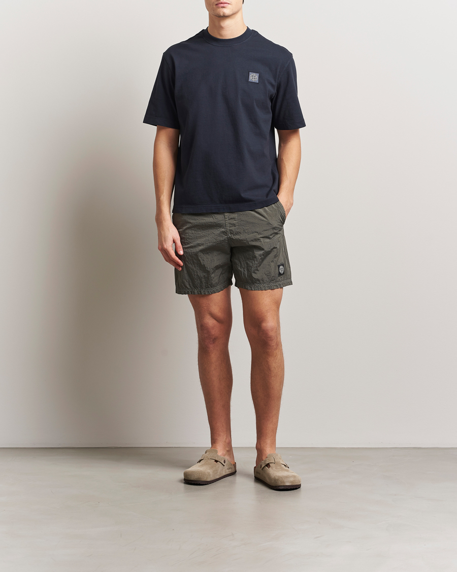 Homme | T-shirts | Stone Island | Combed Organic Cotton T-Shirt Navy Blue
