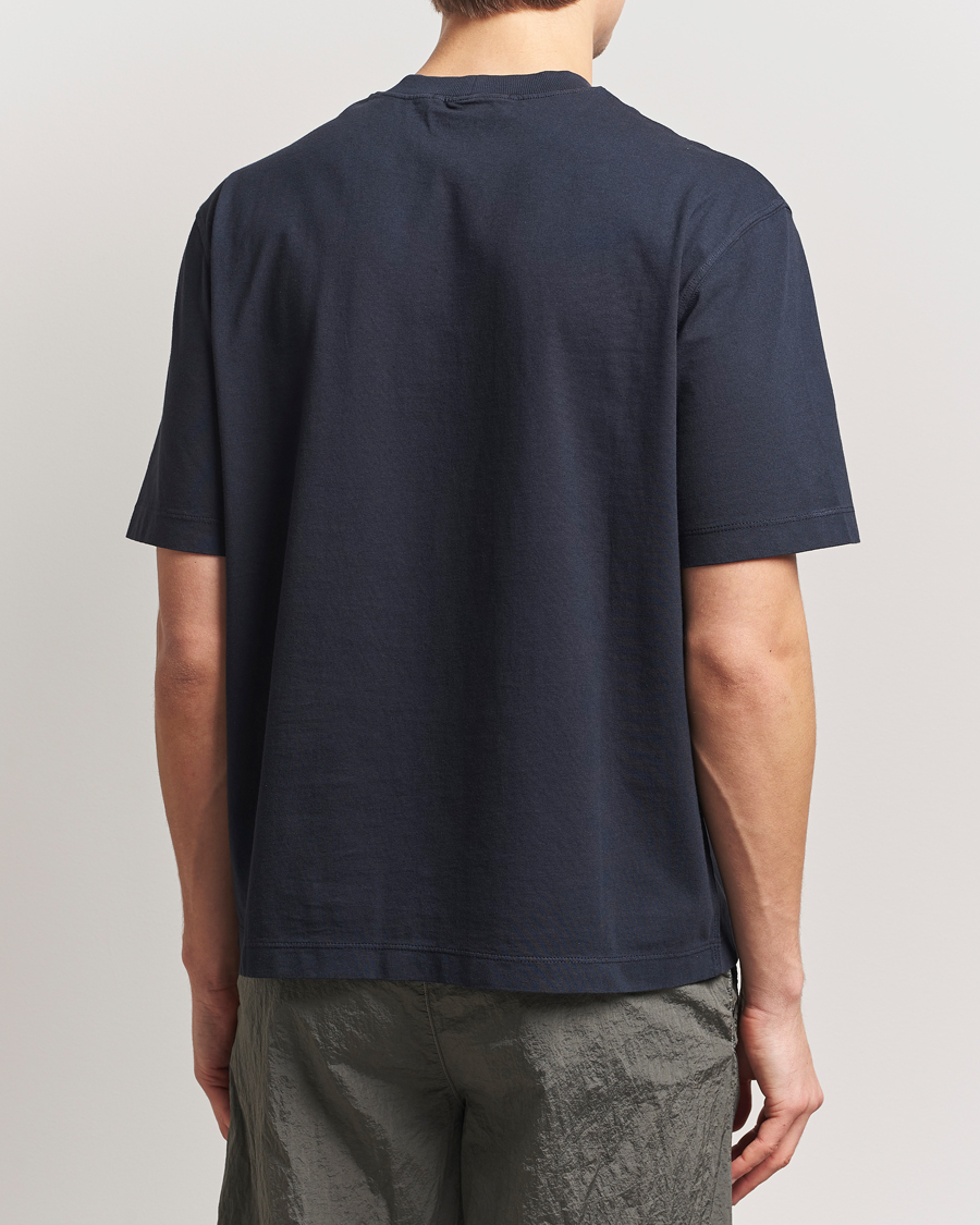 Homme | T-shirts | Stone Island | Combed Organic Cotton T-Shirt Navy Blue