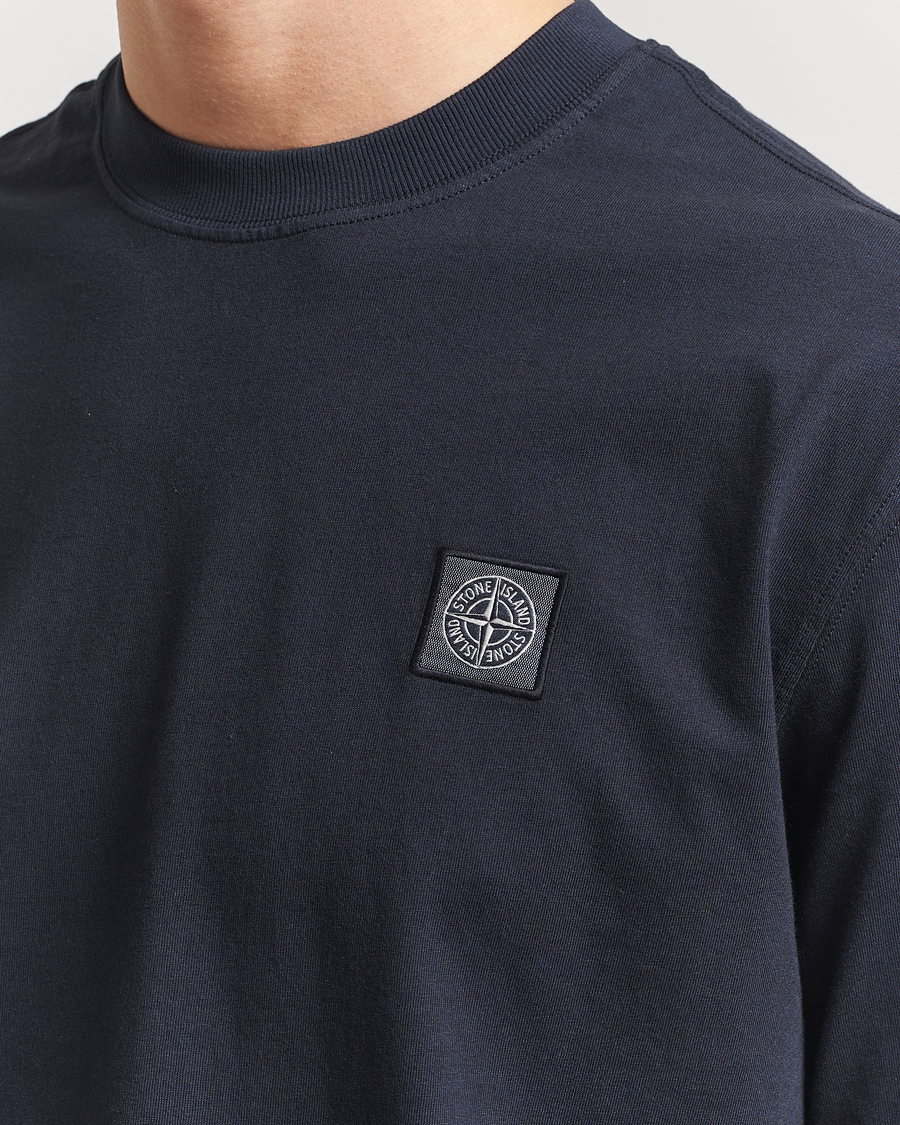 Homme | T-shirts | Stone Island | Combed Organic Cotton T-Shirt Navy Blue