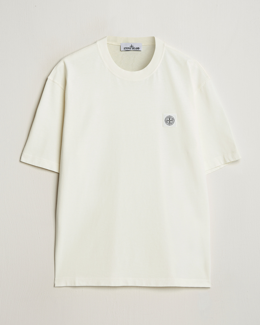 Homme | T-shirts | Stone Island | Combed Organic Cotton T-Shirt Ivory