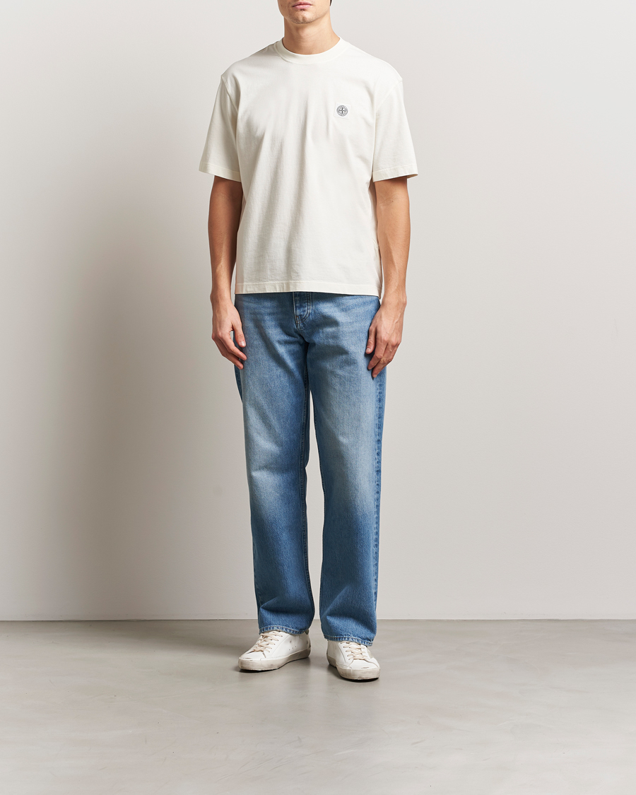 Homme | T-shirts | Stone Island | Combed Organic Cotton T-Shirt Ivory