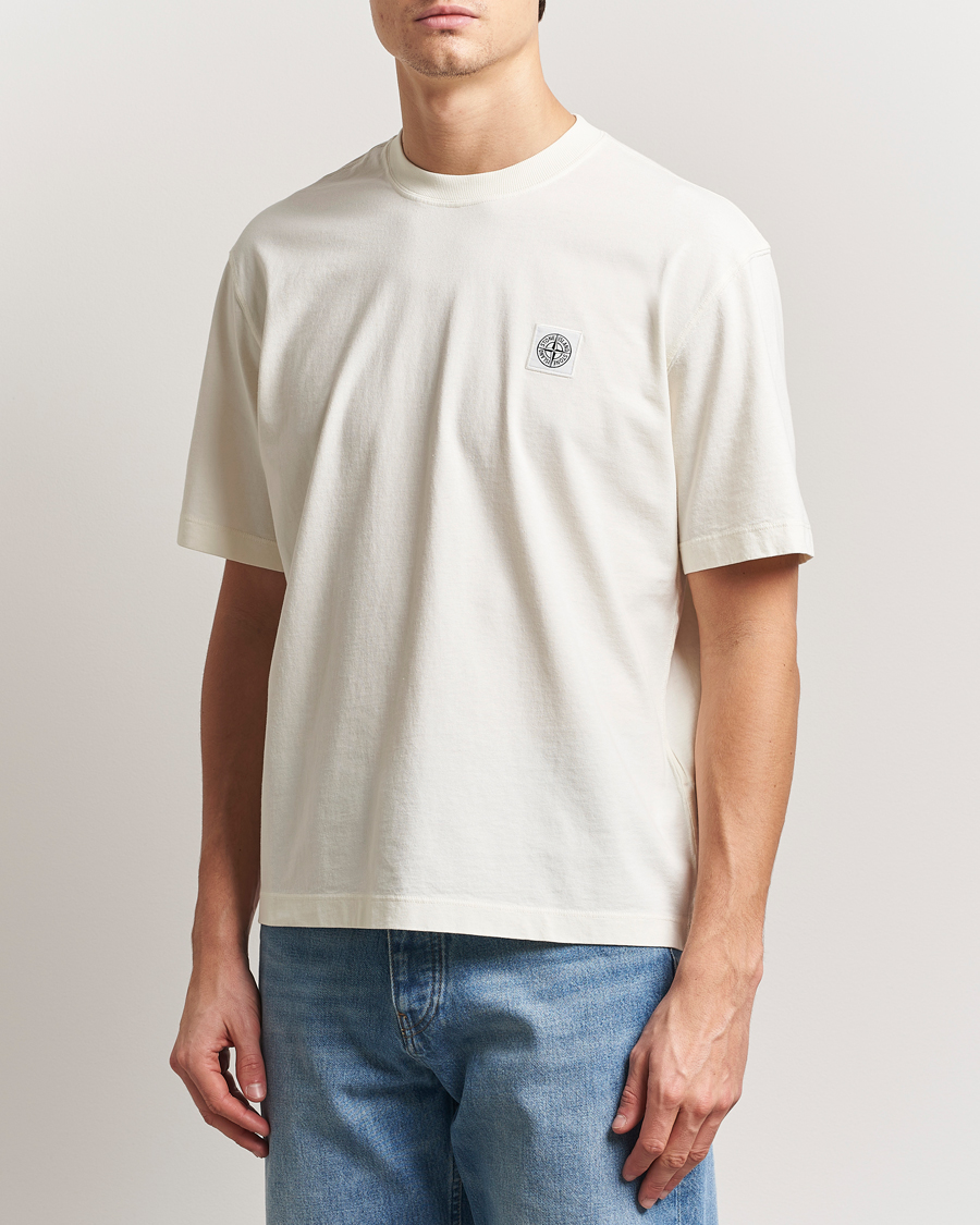 Homme | T-shirts | Stone Island | Combed Organic Cotton T-Shirt Ivory