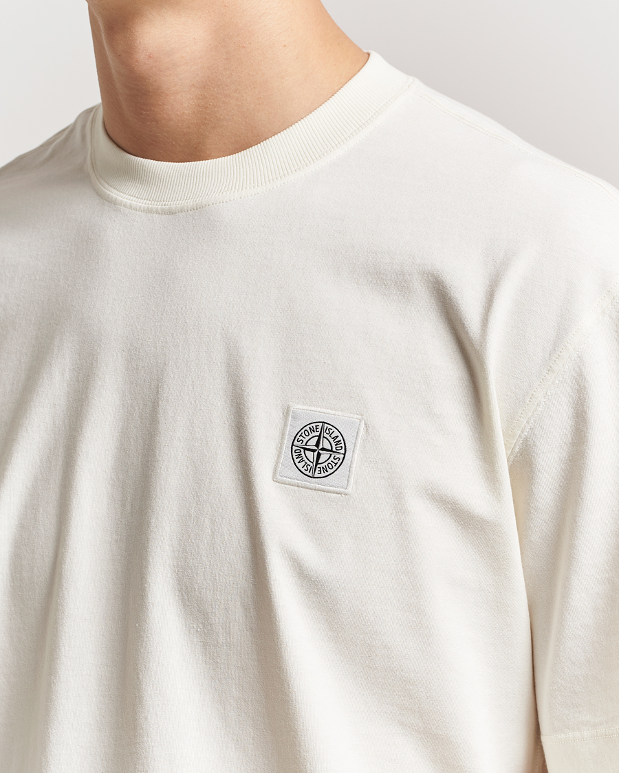 Homme | T-shirts | Stone Island | Combed Organic Cotton T-Shirt Ivory