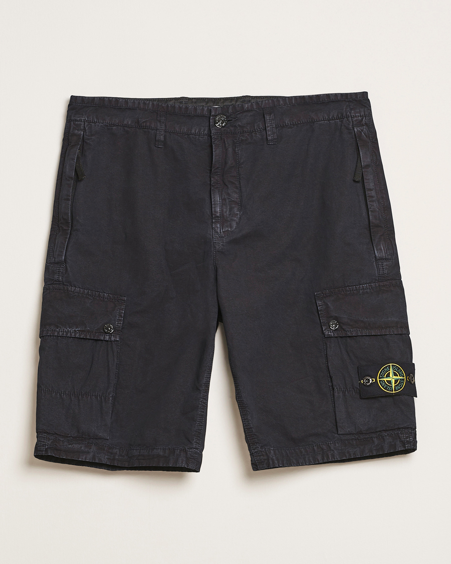 Homme | Shorts | Stone Island | Brushed Cotton Canvas Cargo Shorts Navy Blue