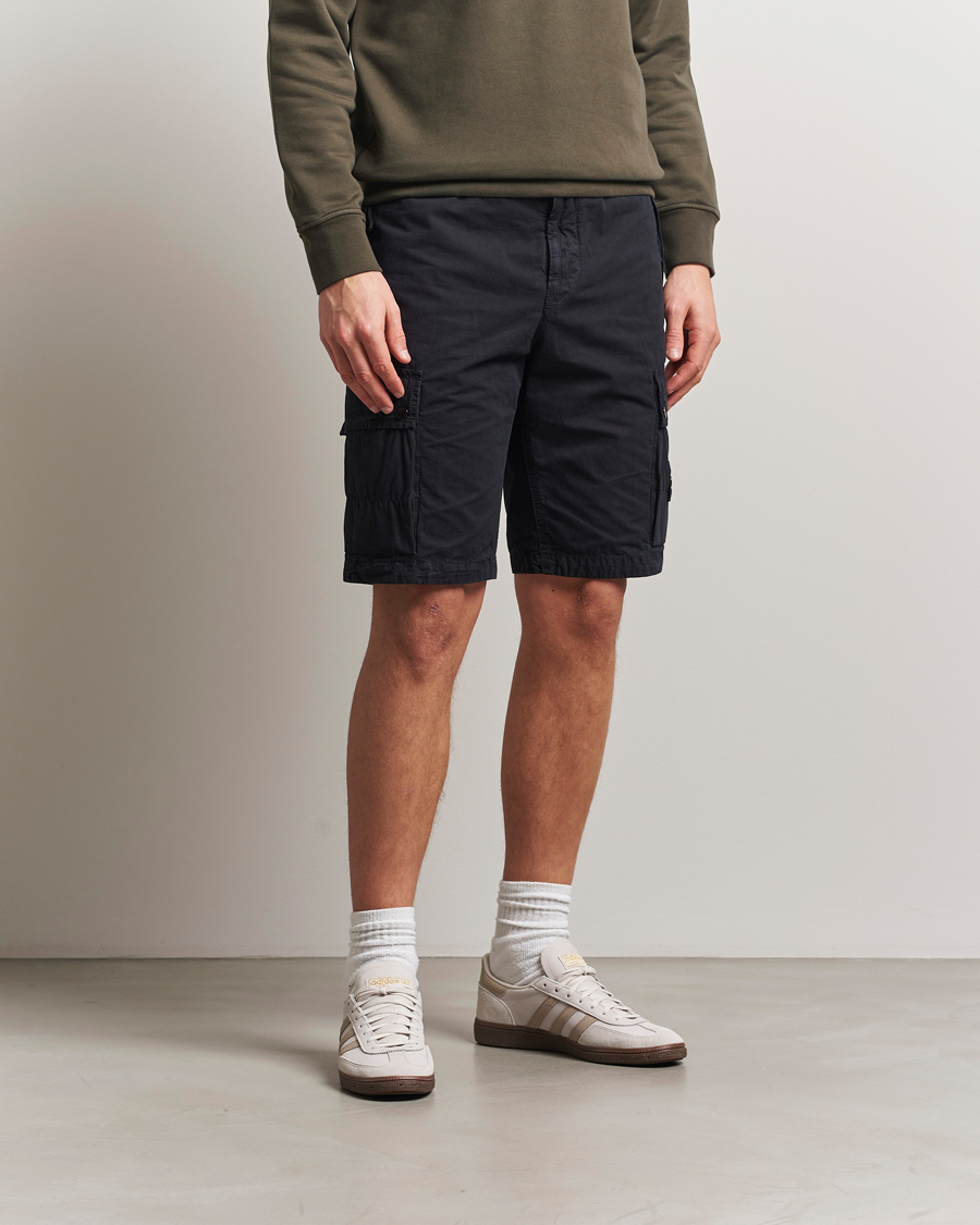 Homme | Shorts | Stone Island | Brushed Cotton Canvas Cargo Shorts Navy Blue