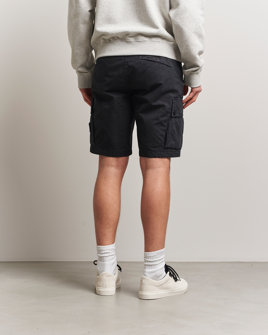 Homme | Shorts | Stone Island | Brushed Cotton Canvas Cargo Shorts Black