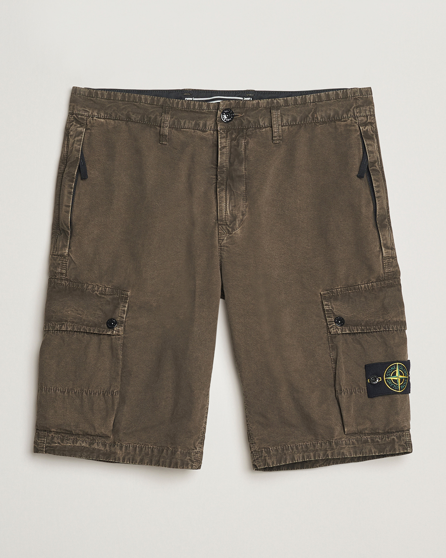 Homme | Shorts | Stone Island | Brushed Cotton Canvas Cargo Shorts Military Green
