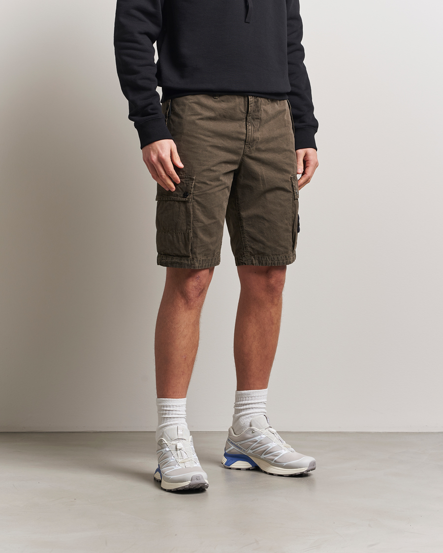 Homme | Shorts | Stone Island | Brushed Cotton Canvas Cargo Shorts Military Green