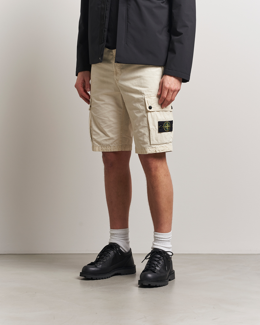 Homme | Shorts | Stone Island | Brushed Cotton Canvas Cargo Shorts Sand