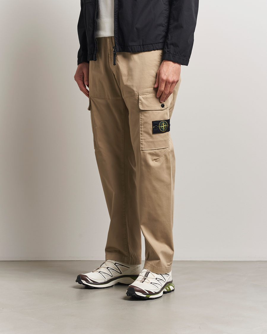 Homme | Pantalons | Stone Island | Regular Fit Cotton Stretch Cargo Pants Biscuit