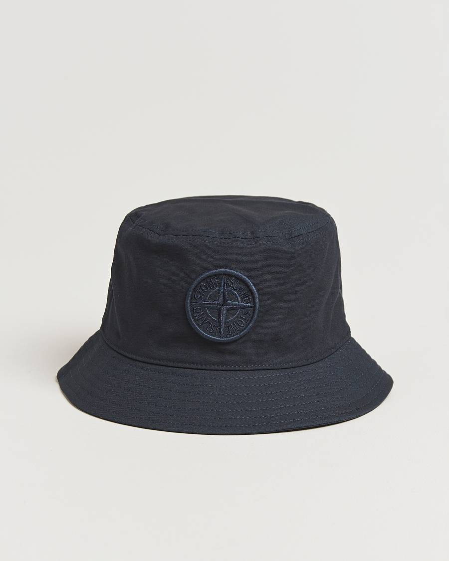 Homme | Stone Island Logo Bucket Hat Navy Blue | Stone Island | Logo Bucket Hat Navy Blue