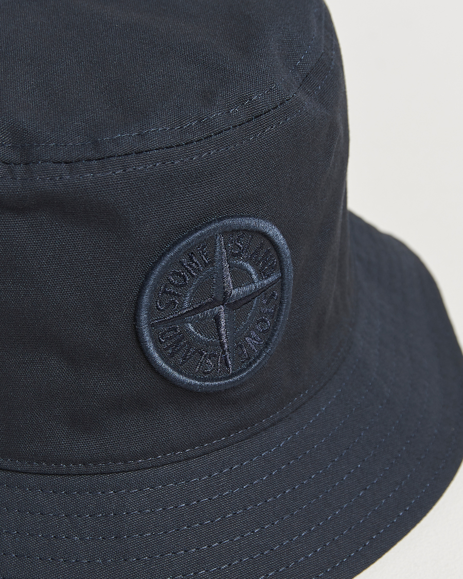 Homme | Stone Island Logo Bucket Hat Navy Blue | Stone Island | Logo Bucket Hat Navy Blue