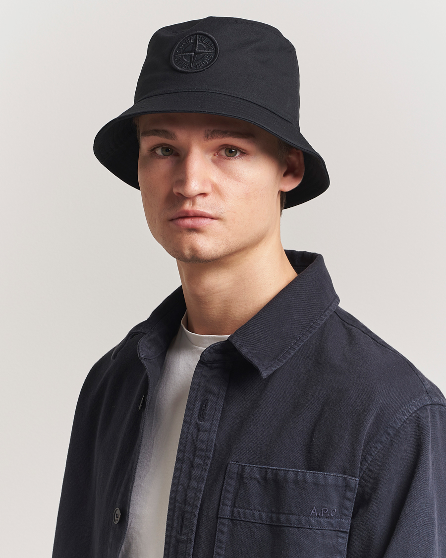 Homme | Stone Island Logo Bucket Hat Black | Stone Island | Logo Bucket Hat Black