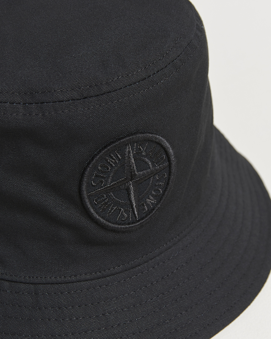 Homme | Stone Island Logo Bucket Hat Black | Stone Island | Logo Bucket Hat Black