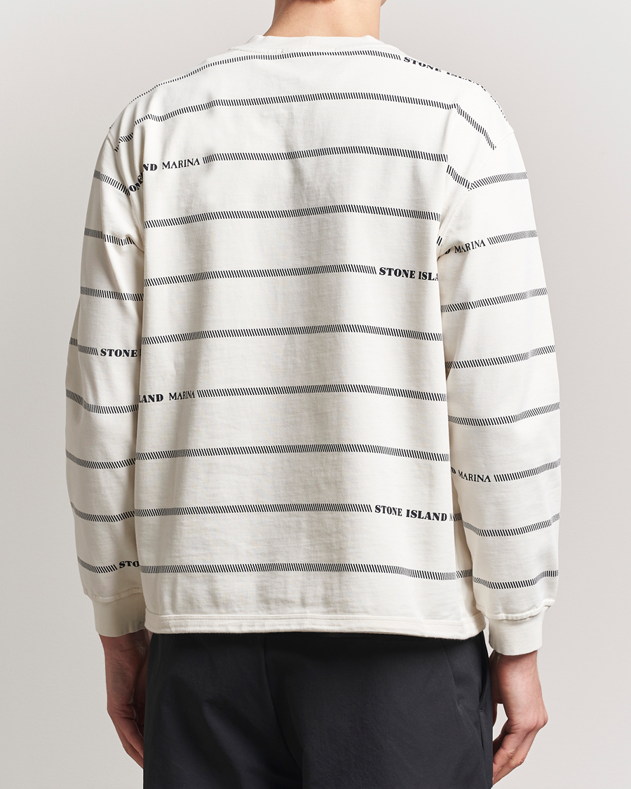 Homme | Pulls Et Tricots | Stone Island | Marina Striped Cotton Sweatshirt Ivory