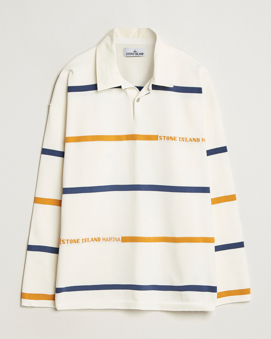 Homme | Pulls Et Tricots | Stone Island | Marina Striped Cotton Rugby Ivory