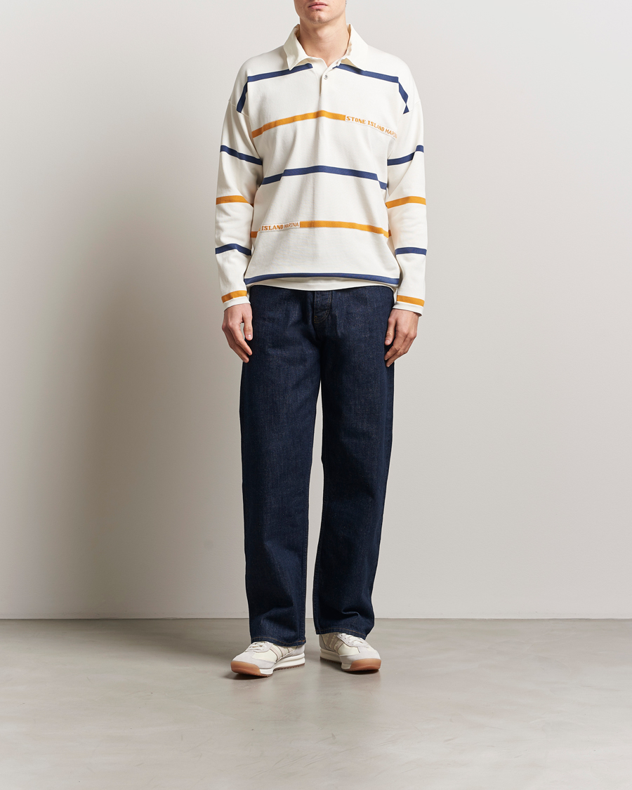Homme | Pulls Et Tricots | Stone Island | Marina Striped Cotton Rugby Ivory