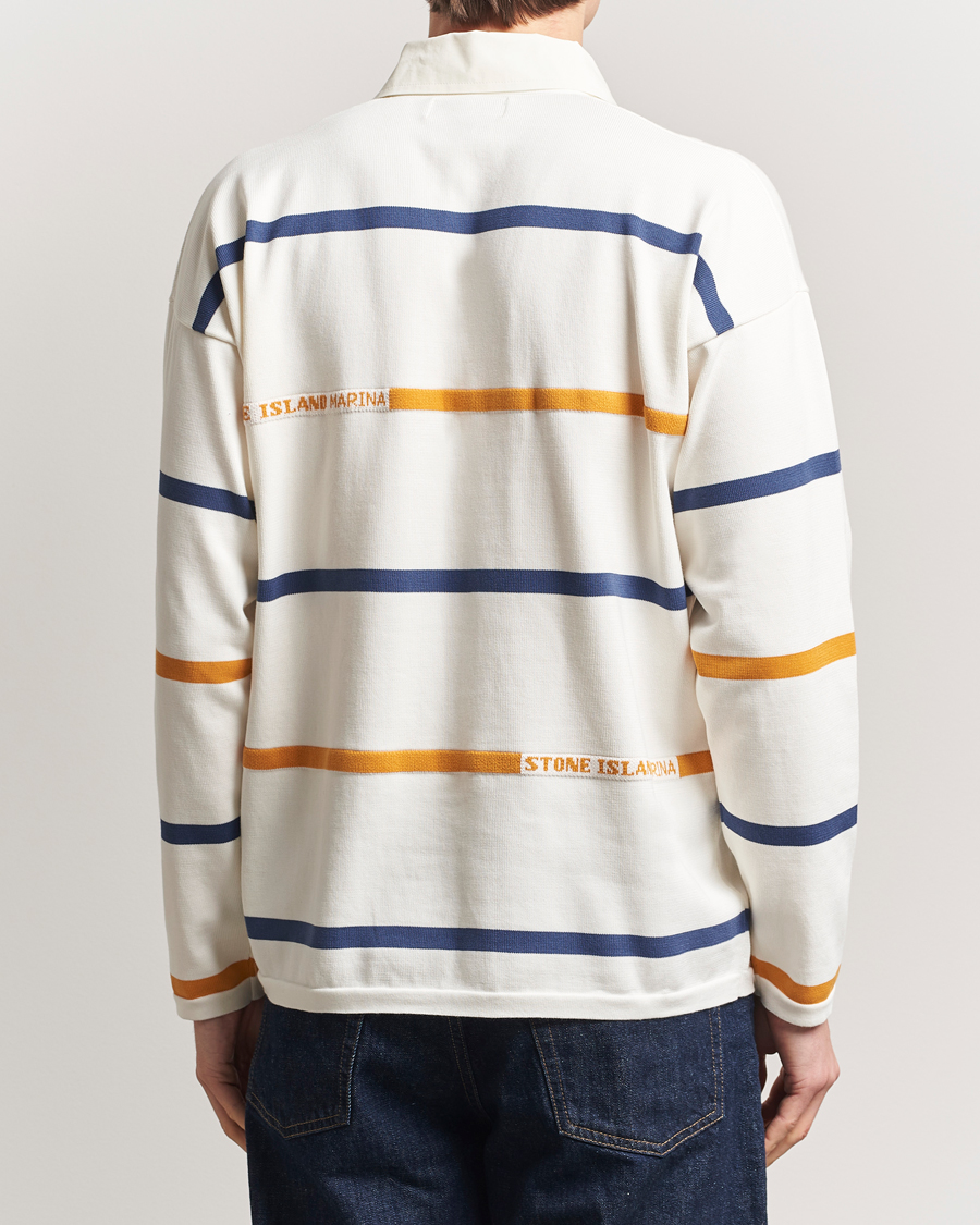 Homme | Pulls Et Tricots | Stone Island | Marina Striped Cotton Rugby Ivory