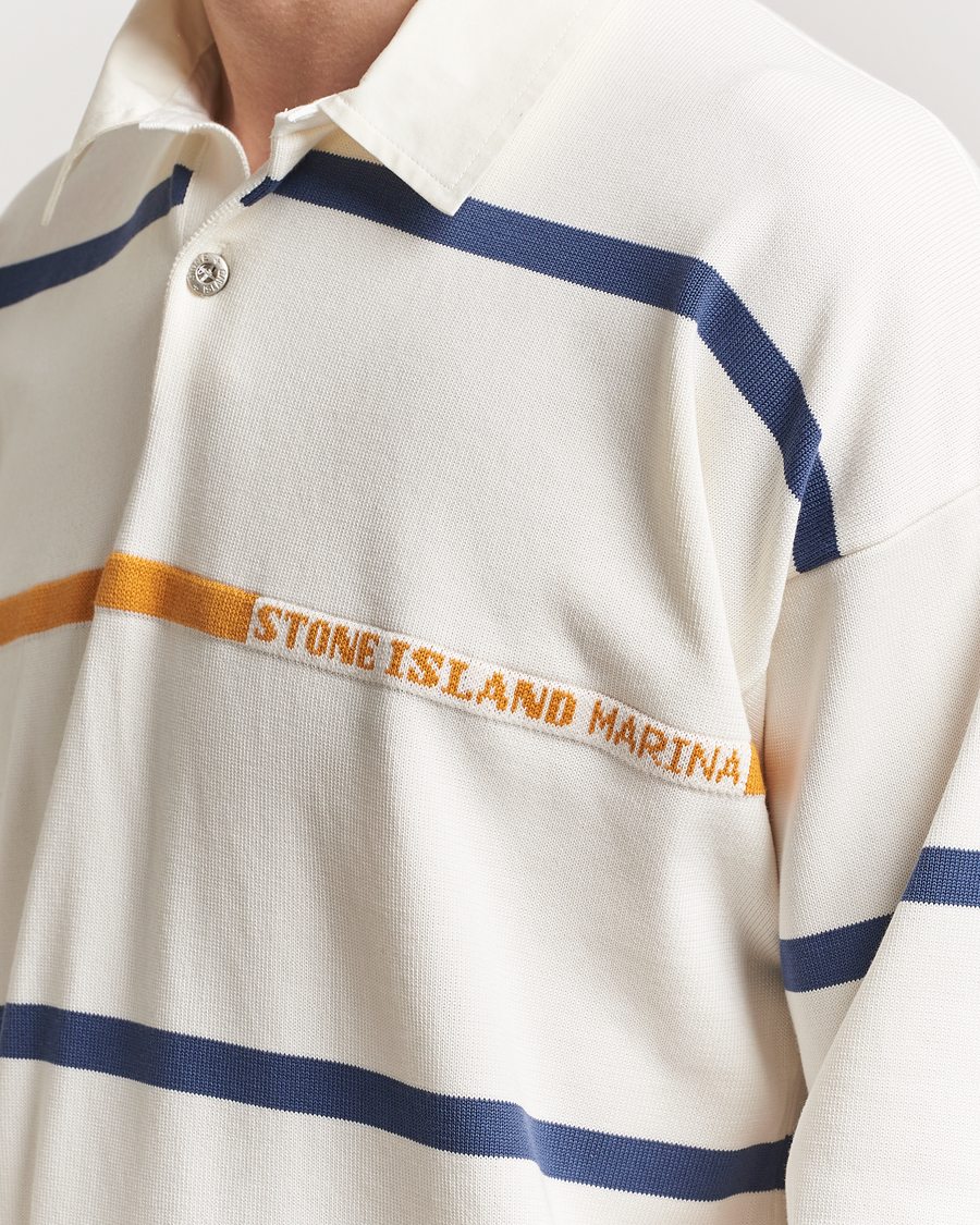 Homme | Pulls Et Tricots | Stone Island | Marina Striped Cotton Rugby Ivory