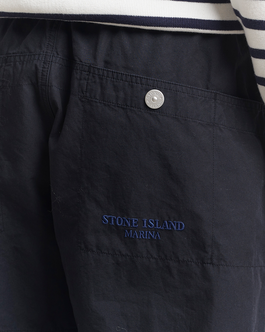 Homme | Pantalons | Stone Island | Marina Organic Cotton Tela Pants Navy Blue