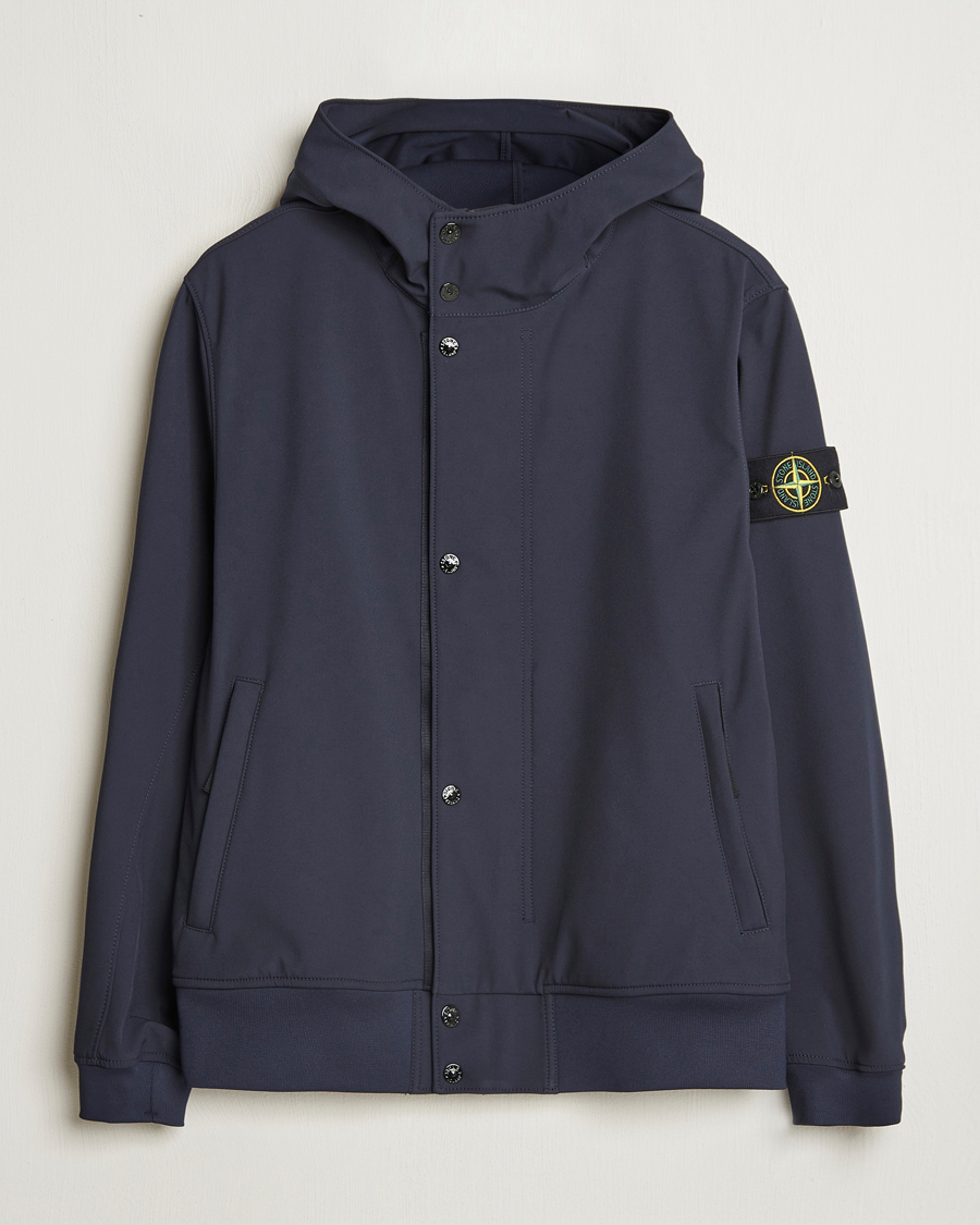 Homme | Manteaux Et Vestes | Stone Island | Soft Shell Hooded Jacket Navy Blue