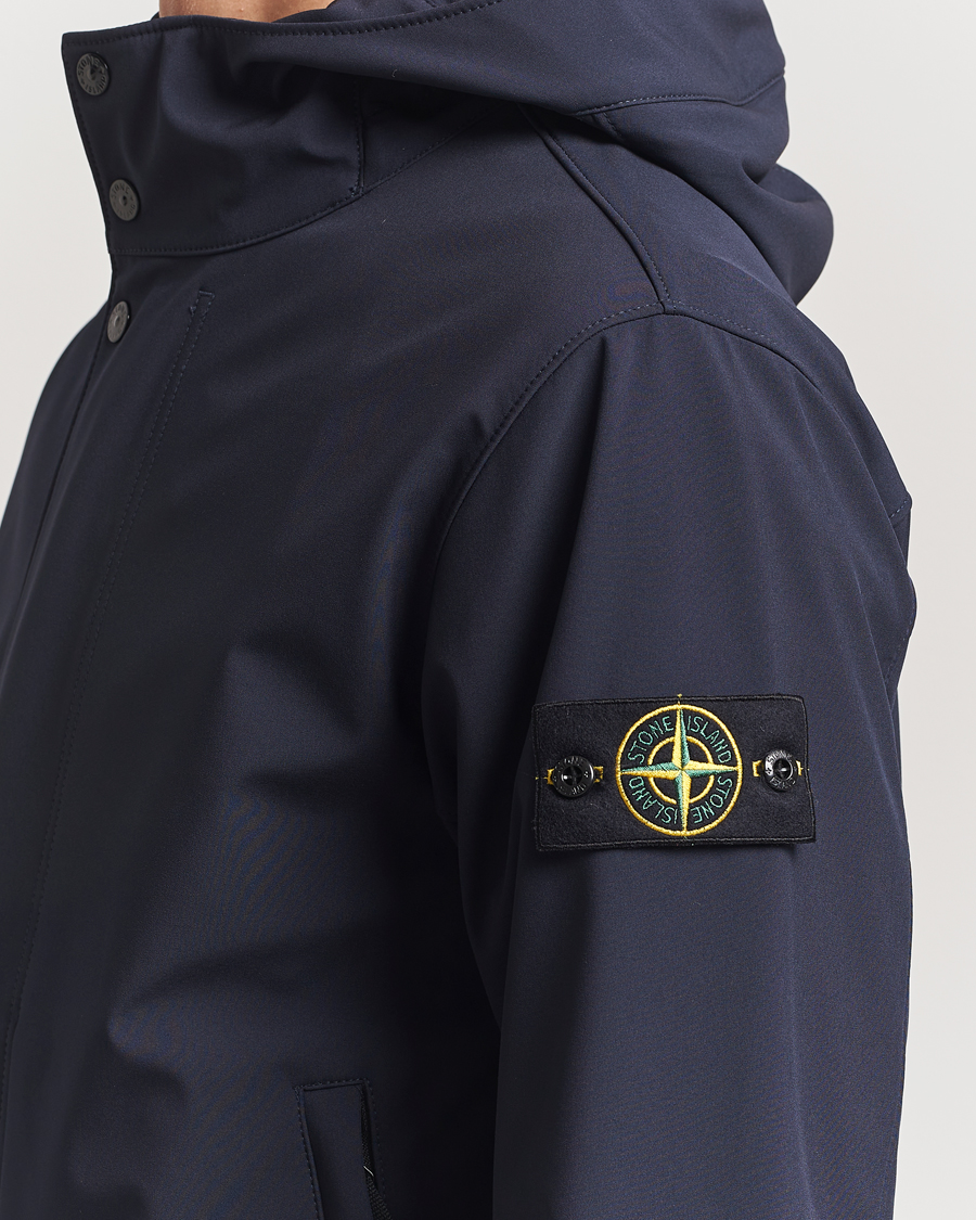 Homme | Manteaux Et Vestes | Stone Island | Soft Shell Hooded Jacket Navy Blue
