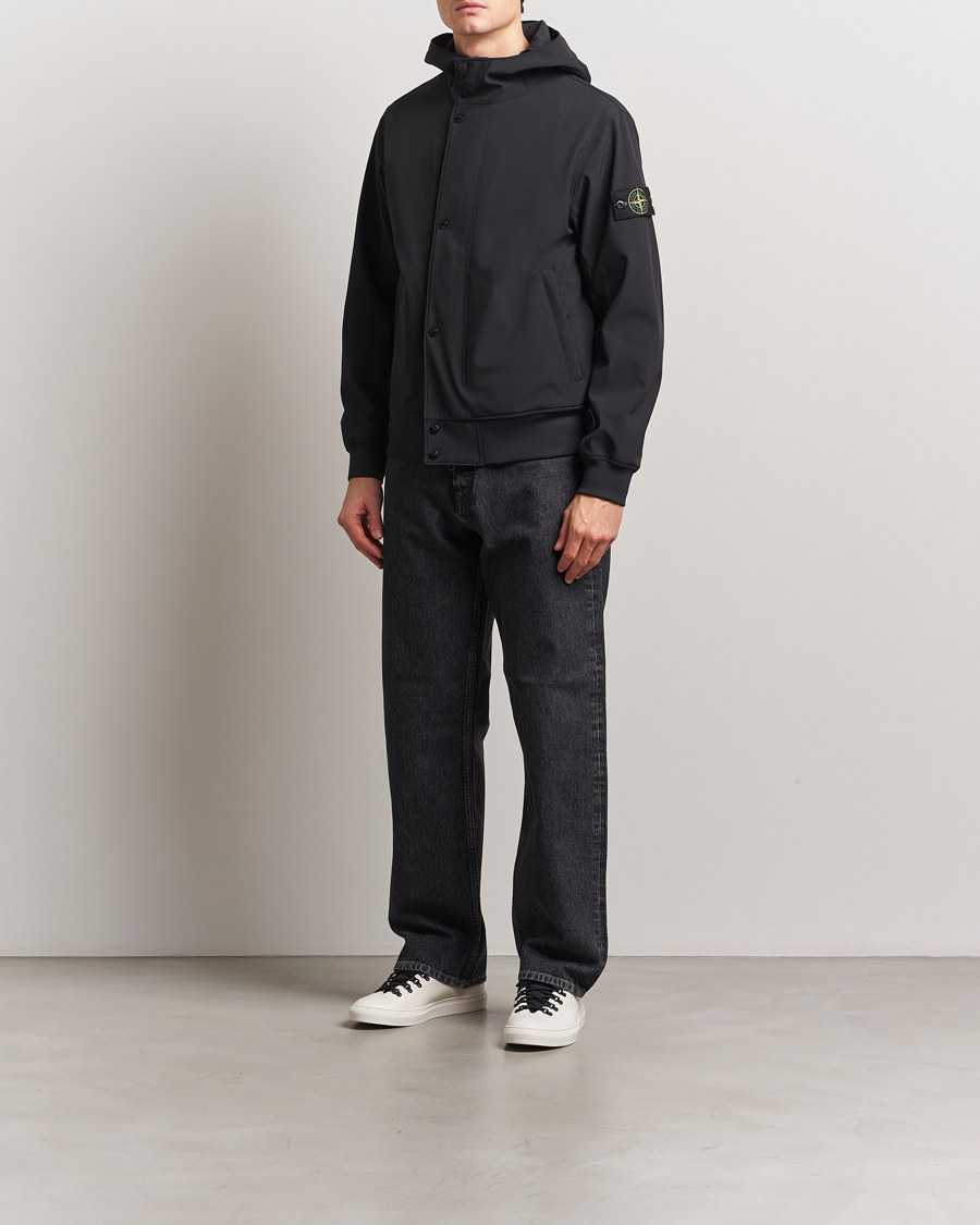 Homme | Manteaux Et Vestes | Stone Island | Soft Shell Hooded Jacket Black
