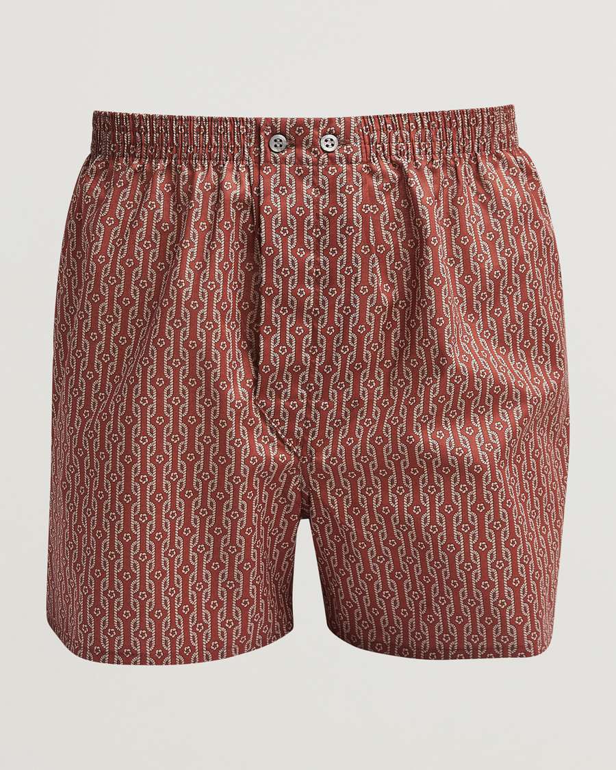 Homme | Sous-Vêtements Et Chaussettes | Derek Rose | Classic Fit Woven Cotton Boxer Shorts Red