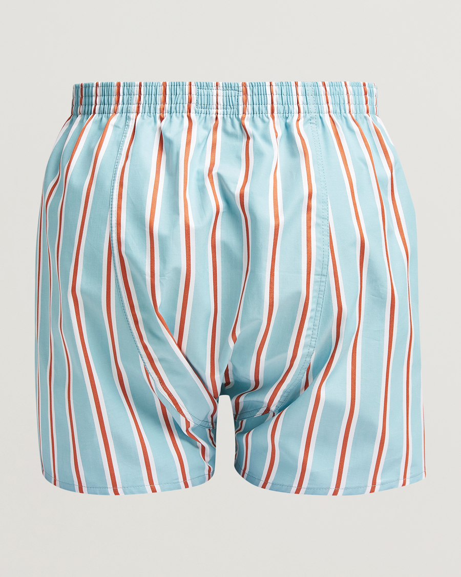 Homme | Sous-Vêtements Et Chaussettes | Derek Rose | Classic Fit Woven Cotton Boxer Shorts Turquoise