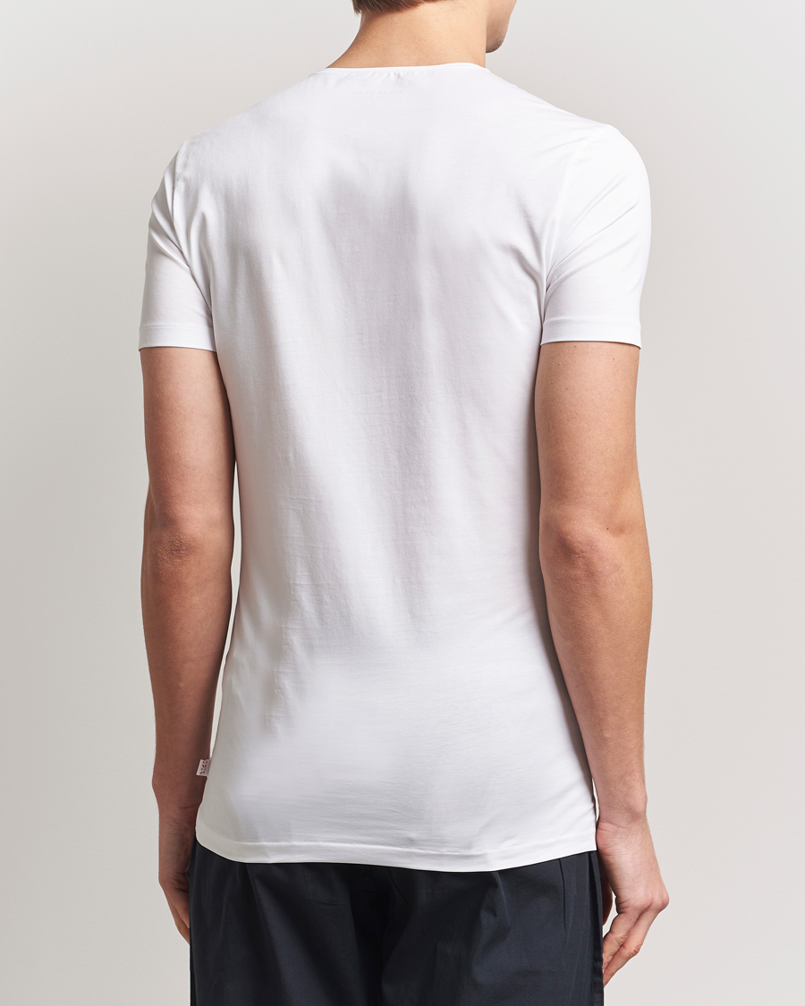 Homme | T-shirts | Derek Rose | Pima Cotton Crew Neck T-Shirt White