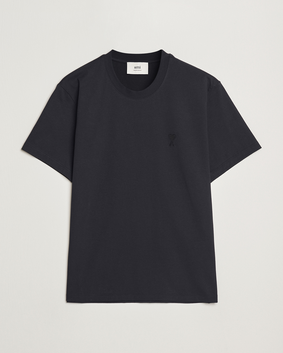 Homme | T-shirts | AMI | Tonal Heart Logo T-Shirt Black