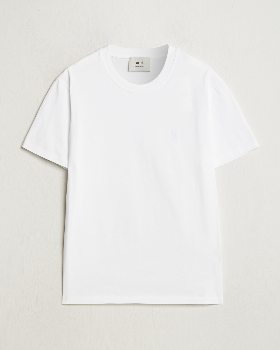Homme | T-shirts | AMI | Tonal Heart Logo T-Shirt White
