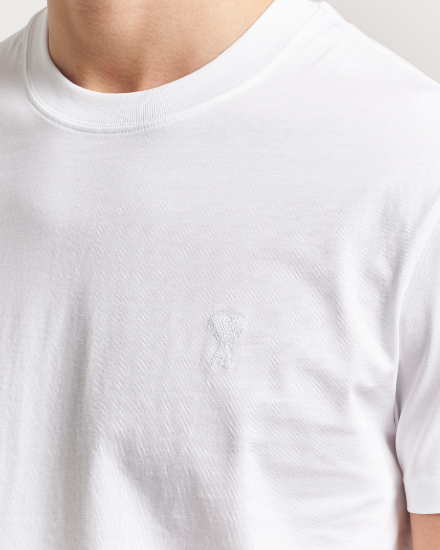 Homme | T-shirts | AMI | Tonal Heart Logo T-Shirt White