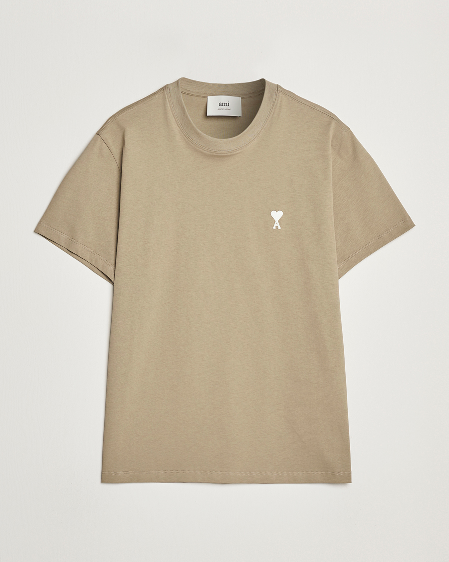 Homme | T-shirts | AMI | Off White Heart Logo T-Shirt Beige