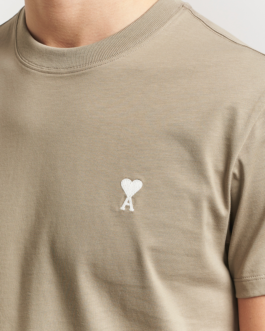 Homme | T-shirts | AMI | Off White Heart Logo T-Shirt Beige