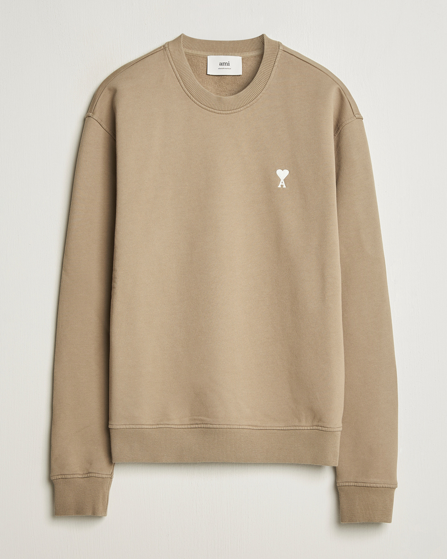 Homme | Pulls Et Tricots | AMI | Off White Heart Logo Sweatshirt Beige