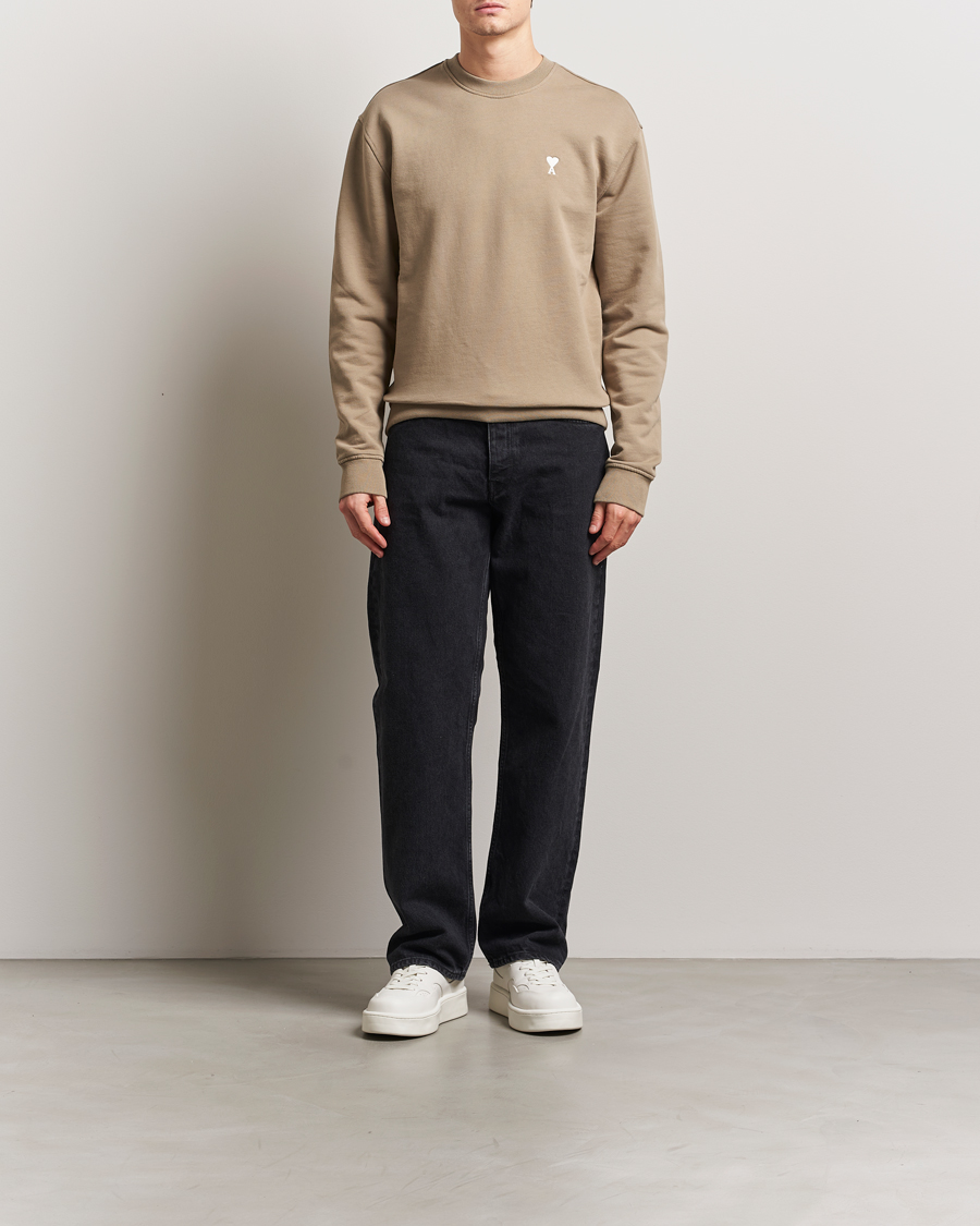 Homme | Pulls Et Tricots | AMI | Off White Heart Logo Sweatshirt Beige