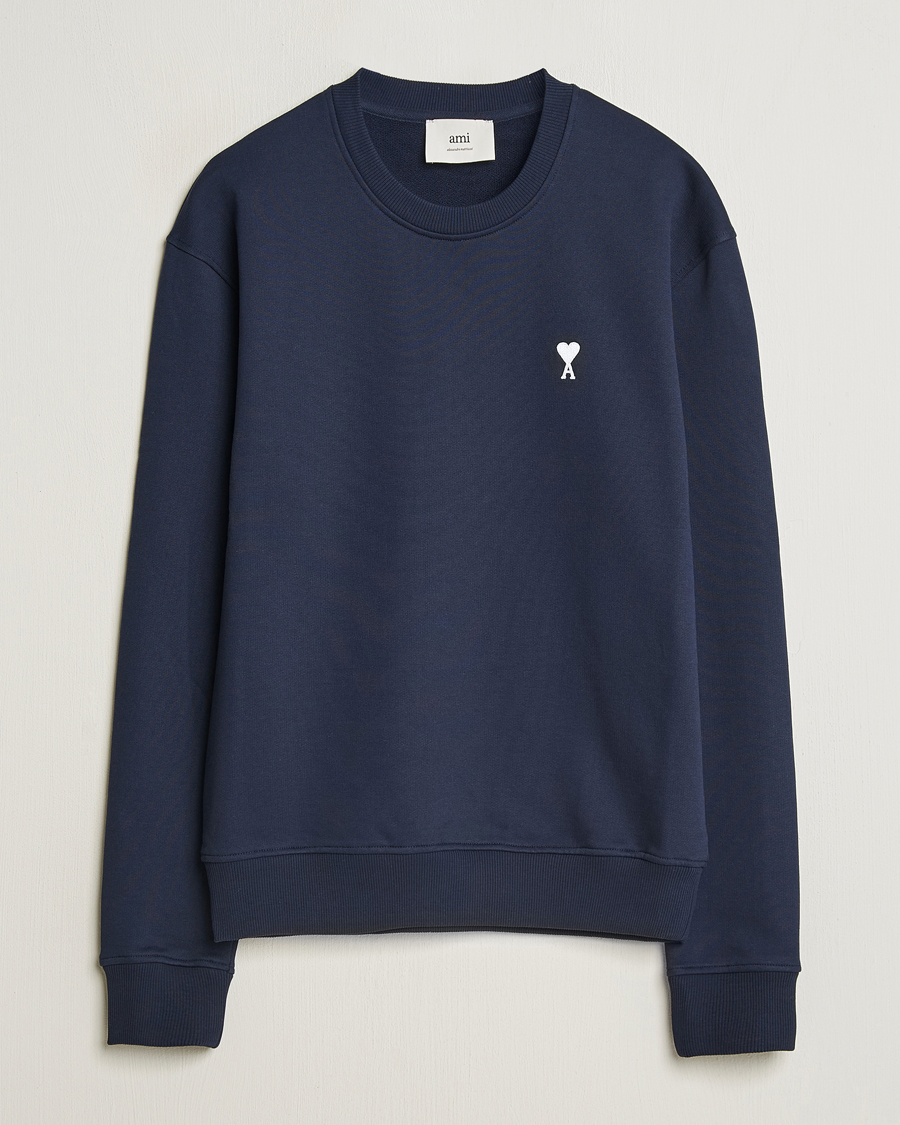 Homme | Pulls Et Tricots | AMI | Off White Heart Logo Sweatshirt Night Blue