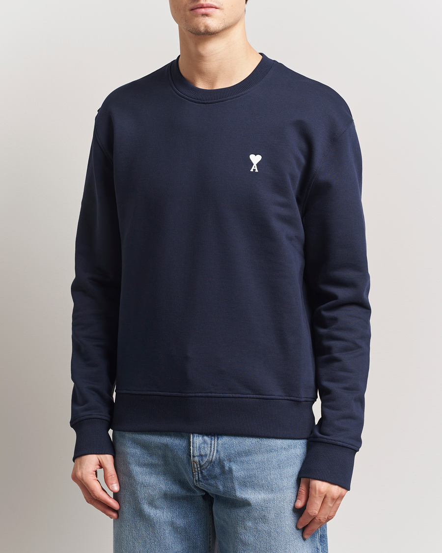 Homme | Pulls Et Tricots | AMI | Off White Heart Logo Sweatshirt Night Blue